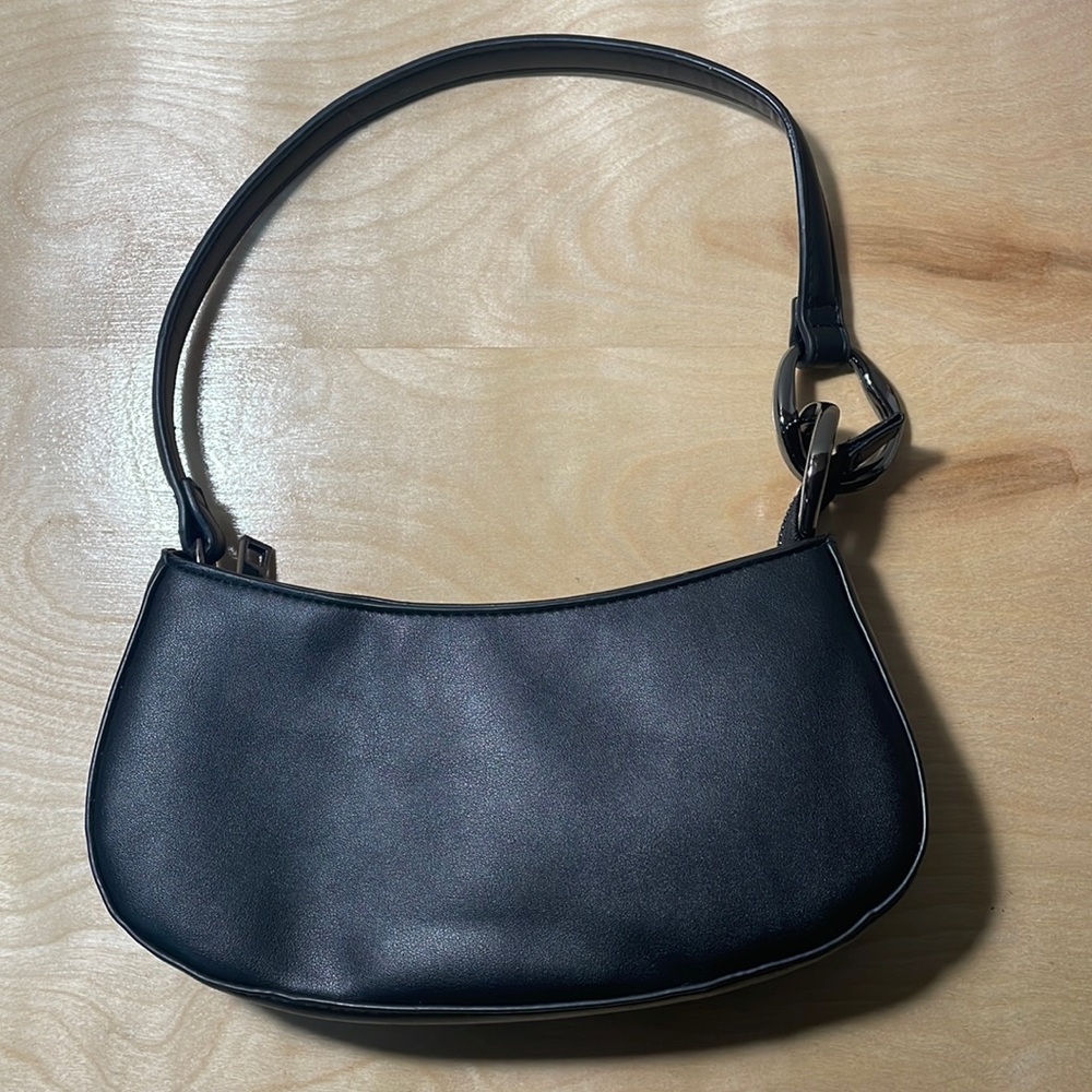 No Boundaries Top Zip Shoulder Bag - Black